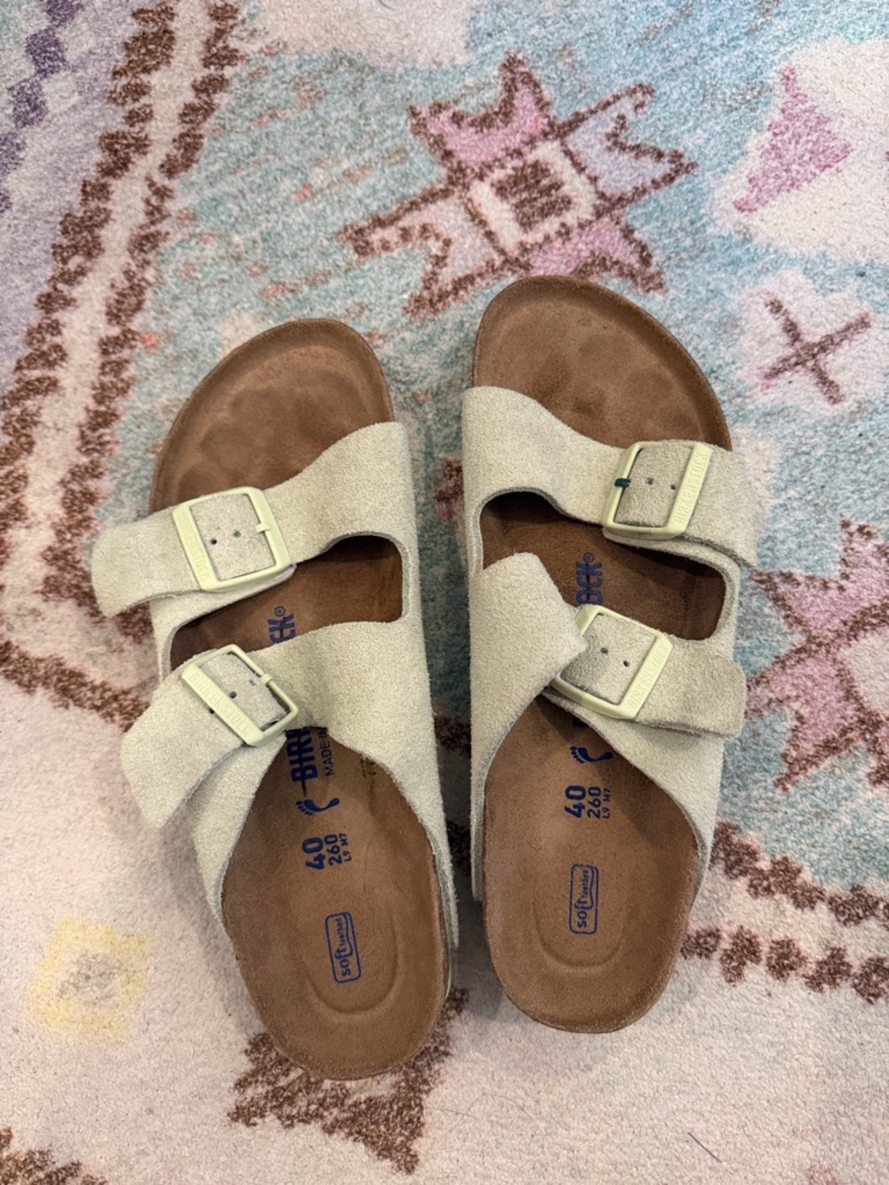Birkenstock Arizona Soft Footbed Sandals - Mint Green Size 40